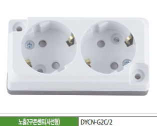 Ổ cắm đôi dạng Schuko Hàn Quốc 16A 250V thương hiệu DONGYANG