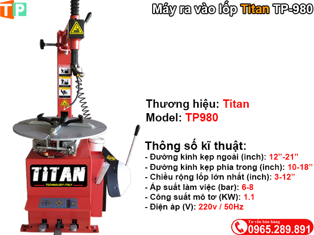 Máy tháo lốp xe Titan TP980
