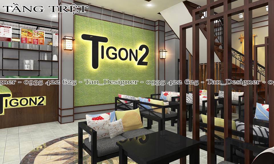 Thiết kế thi công nội thất quán trà sữa TIGON2